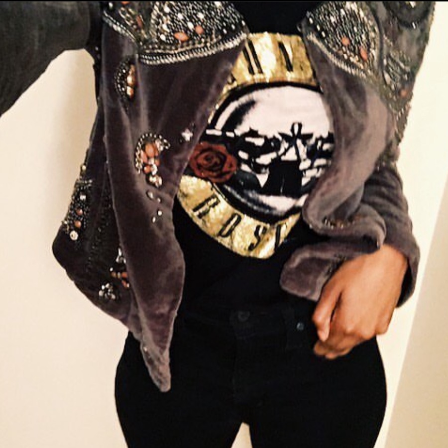 Free People Velvet Embellished Cropped Jacket